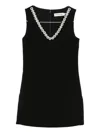 Self-portrait Kristallverziertes Kleid Mit V-ausschnitt In Black
