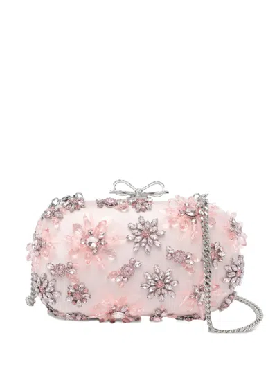 Self-portrait Crystal-embellishment Clutch Bag In Pink