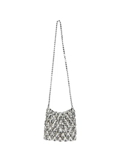 Self-portrait Crystal-embellishment Cross-body Bag In Silver