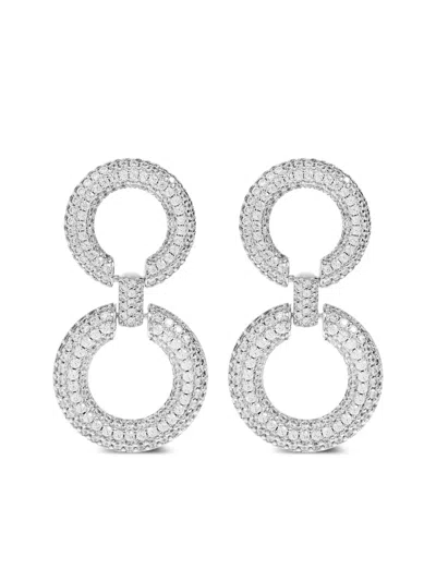 Self-portrait Crystal-embellishment Earrings In Metallic