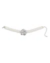 Self-portrait Crystal-flower Choker In Silver