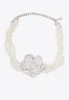 Self-portrait Crystal Flower Pearl Choker