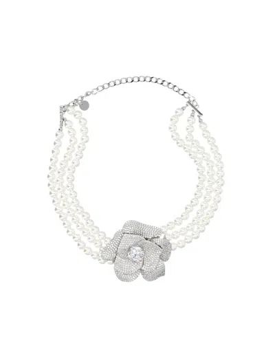 Self-portrait Necklace In Silver