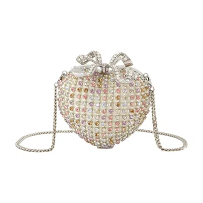 Self-portrait Crystal Heart Clutch - Metal - Multicolor