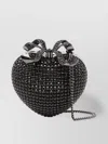 Self-portrait Crystal-embellished Heart Clutch