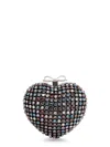 Self-portrait Crystal Heart Clutch Bag In Multi