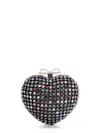 Self-portrait Crystal Heart Clutch Bag In Multi