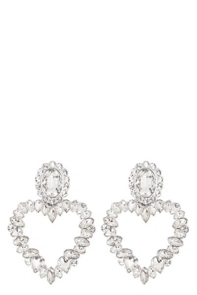 SELF-PORTRAIT SELF-PORTRAIT CRYSTAL HEART EARRINGS