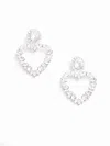 Self-portrait Crystal Heart Earrings Accessories In Metallic