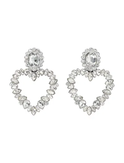 SELF-PORTRAIT CRYSTAL HEART EARRINGS