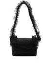 Self-portrait Crystal Lace Shoulder Bag In Black
