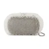 Self-portrait Crystal Lace Detail Clutch - Synthetic - Silver