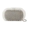 Self-portrait Crystal Lace Detail Clutch - Synthetic - Silver