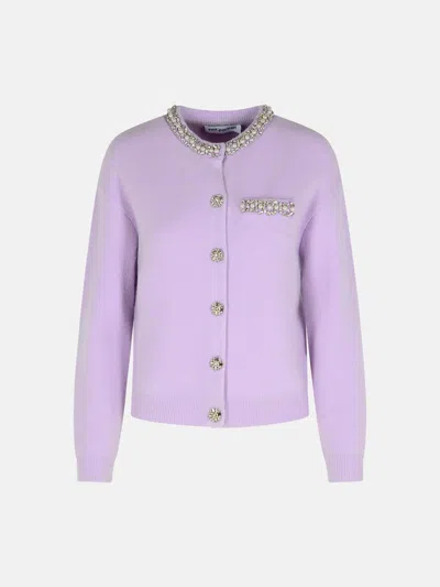 Self-portrait 'crystal' Lilac Viscose Blend Sweater In Purple