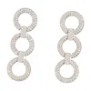 Self-portrait Crystal Link Earrings Self Portrait Metal Silver In Gray