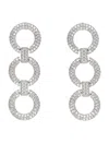 Self-portrait Crystal Link Three-tiered Earrings In Silver