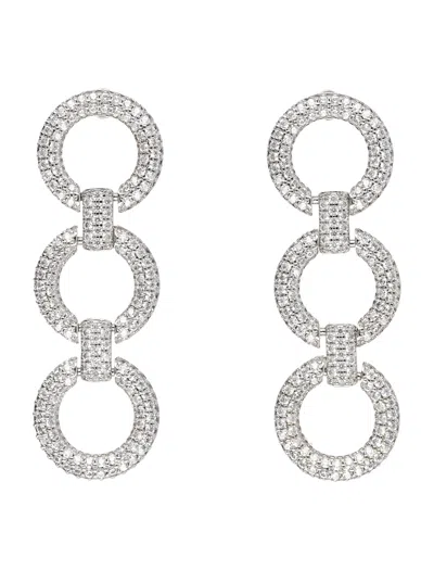 SELF-PORTRAIT SELF-PORTRAIT CRYSTAL LINK THREE-TIERED EARRINGS