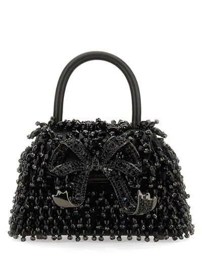 Self-portrait Crystal Micro Bag In Black