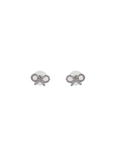 Self-portrait Crystal Micro Bow Earrings