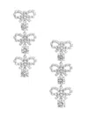 Self-portrait Micro Bow Crystal Tiered Earrings In Metallic