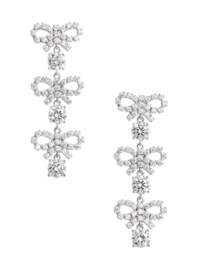 SELF-PORTRAIT SELF PORTRAIT CRYSTAL MICRO BOW TIERED EARRINGS