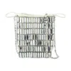 Self-portrait Crystal Mini Crossbody - Metal - Silver In Silver