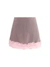 Self-portrait Crystal Miniskirt In Pink