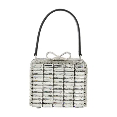 SELF-PORTRAIT SELF-PORTRAIT CRYSTAL MIRCO BAG - METAL - SILVER
