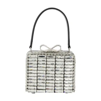 Self-portrait Crystal Mirco Bag - Metal - Silver In White