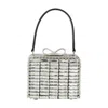 Self-portrait Crystal Mirco Bag In Silver