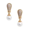 Self-portrait Crystal Pearl Earrings In White