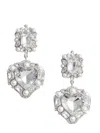 Shop Self-portrait Crystal Pearl Heart Earrings
