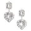 Self-portrait Self Portrait Crystal Pearl Heart Earrings