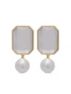 Self-portrait Crystal Pearl Tiered Earrings Accessories In Grey