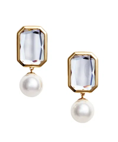 Self-portrait Crystal Pearl Tiered Earrings In White