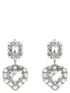 Self-portrait Self Portrait Crystal Pearl Heart Earrings