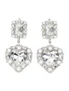 Self-portrait Self Portrait Crystal Pearl Heart Earrings