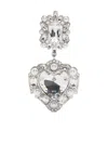 Self-portrait Crystal-pearl Tiered-heart Earrings In Metallic