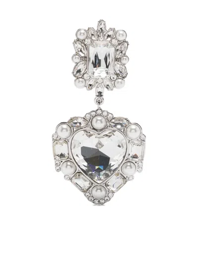Self-portrait Crystal-pearl Tiered-heart Earrings