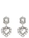 Self-portrait Crystal Pearl Tiered Heart Earrings