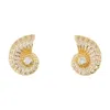 Self-portrait Crystal Shell Earrings In Gold