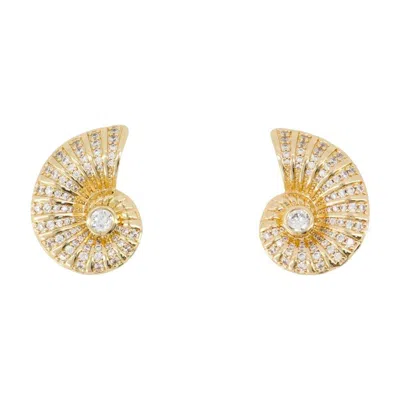 Self-portrait Crystal Shell Earrings