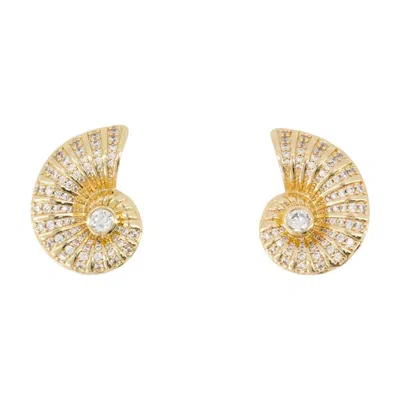 Self-portrait Crystal Shell Earrings