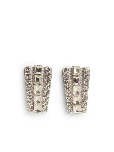 SELF-PORTRAIT SELF-PORTRAIT CRYSTAL' SILVER BRASS EARRINGS