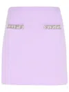 Self-portrait 'crystal' Skirt In Lilac Viscose Blend In Purple