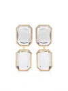 Self-portrait Geometric Gold-tone Crystal Earrings In Gold