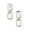 Self-portrait Geometric Gold-tone Crystal Earrings In Gold