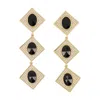 Self-portrait Crystal Tiered Earrings In Gold