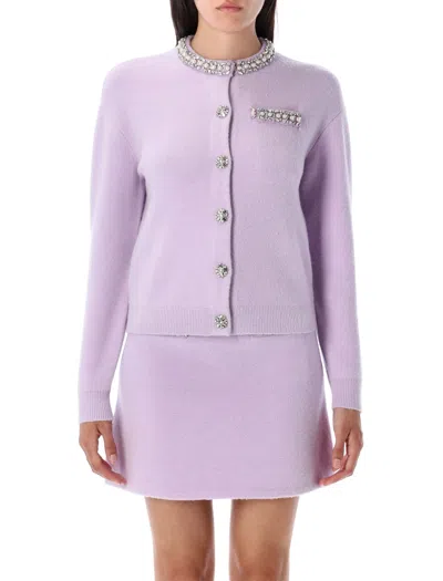 Self-portrait Crystal Trim Cardigan