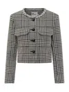 Self-portrait Wool Houndstooth Tailored Jacket Jackets Multicolor